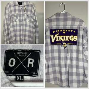 Custom thrifted upcycled machine sewn one of kind grey football flannel.